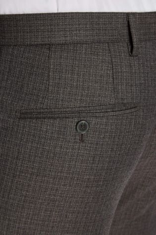 Brown Textured Regular Fit Suit: Trousers